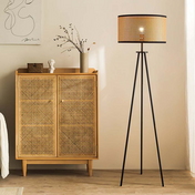 Rattan Tripod Floor Lamp | Modern Standing Lamp | Stylish Floor Lighting | Unique Home Decor Lamp | Natural Elegance Fixture - Zardee-4