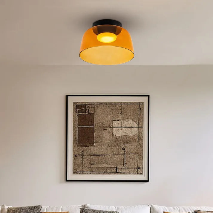 Medieval Glass Ceiling Lamp | Flush Mount Ceiling Light | Stylish Dining Room Light Fixture | Modern Ceiling Lights | Elegant Glass Pendant Lights - Zardee-3