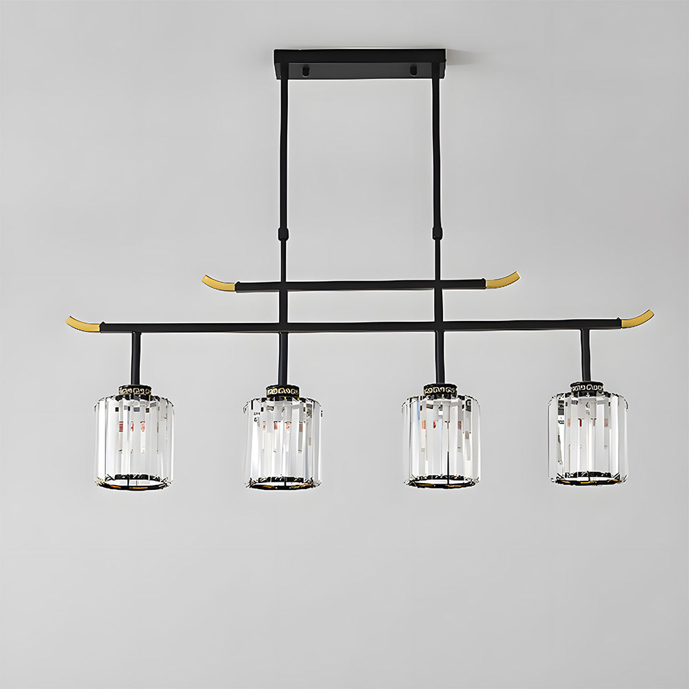 Kitchen Island Ceiling Light | Luxury Multi-Light Fixture | Elegant Indoor Light | Modern Dining Room Lighting | Iron and Crystal Design - Zardee 3