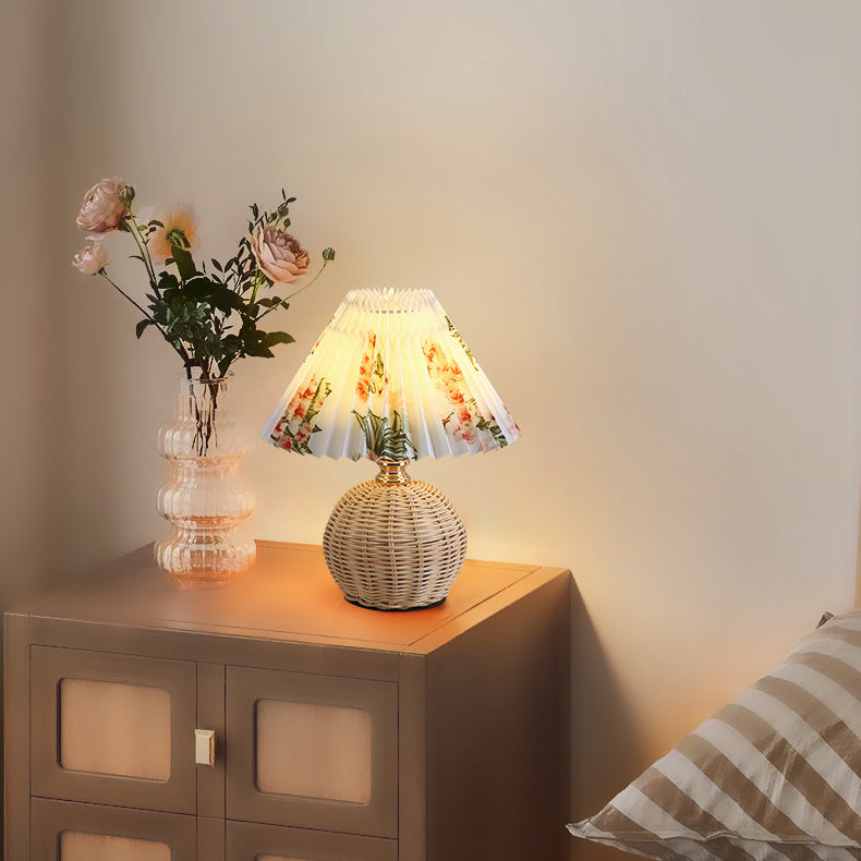 Variant image for Nordic Rattan Table Lamp | LED Bedside Lamp | Modern Bedroom Light | Stylish Nightstand Fixture | USB Plug-in Lamp - Zardee-7