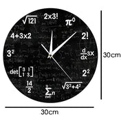 Mathematical Wall Clock | Geometric Design Clock | Unique Home Decor | Black Clock with Formulas | Creative Timepiece - Zardee-6