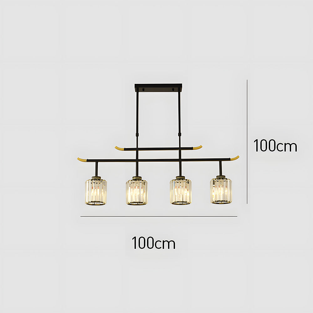 Kitchen Island Ceiling Light | Luxury Multi-Light Fixture | Elegant Indoor Light | Modern Dining Room Lighting | Iron and Crystal Design - Zardee 4