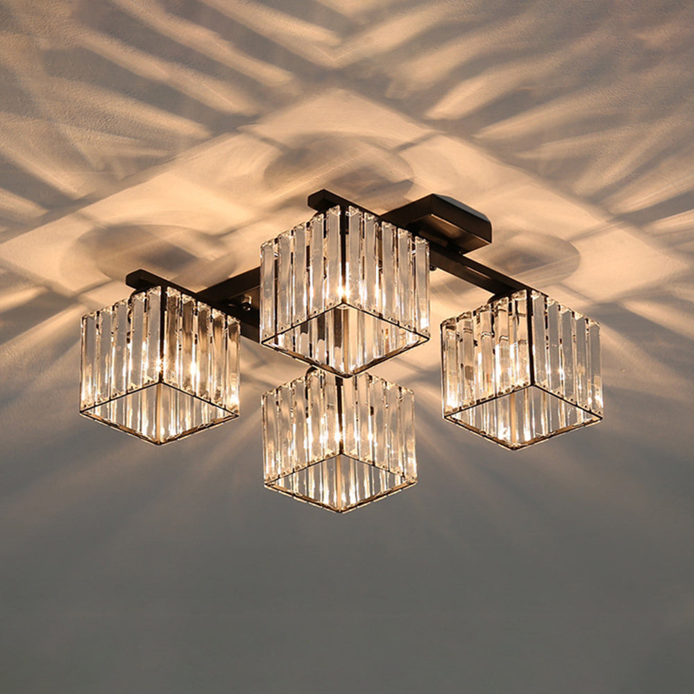 Crystal Ceiling Light Fixture | Elegant Gold Light Fixture | Luxury Bedroom Ceiling Light | Modern Chandelier | Sophisticated Home Decor - Zardee 6