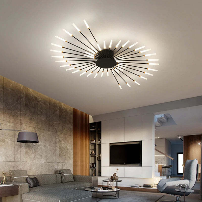 Modern Ceiling Lamp | LED Ceiling Light Fixture | Minimalist Ceiling Lights | Stylish Living Room Lighting | Nordic Chandelier - Zardee-2