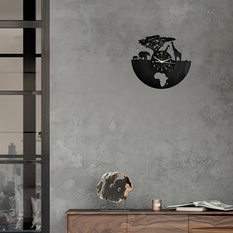 Giraffe Wall Clock | Unique Vinyl Clock | Silent Home Decor | Elegant Animal Motif | Gift for Animal Lovers - Zardee-6