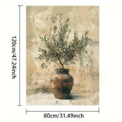 Sztuka na płótnie z gałązką oliwną