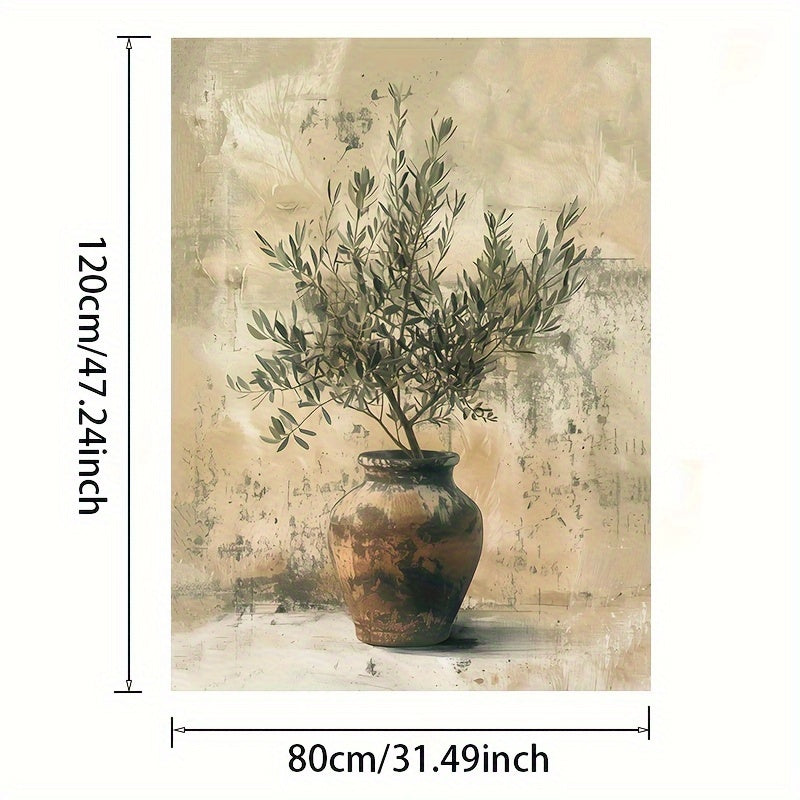 Sztuka na płótnie z gałązką oliwną