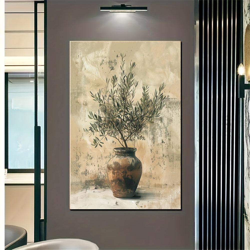 Sztuka na płótnie z gałązką oliwną