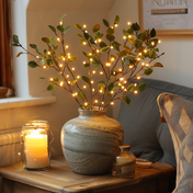 Fairy Lights Olive Branch | Decorative Light with Twinkling LEDs | Nature-Inspired Home Accent | Adjustable Light Fixture | Warm White LED Light - Zardee-5