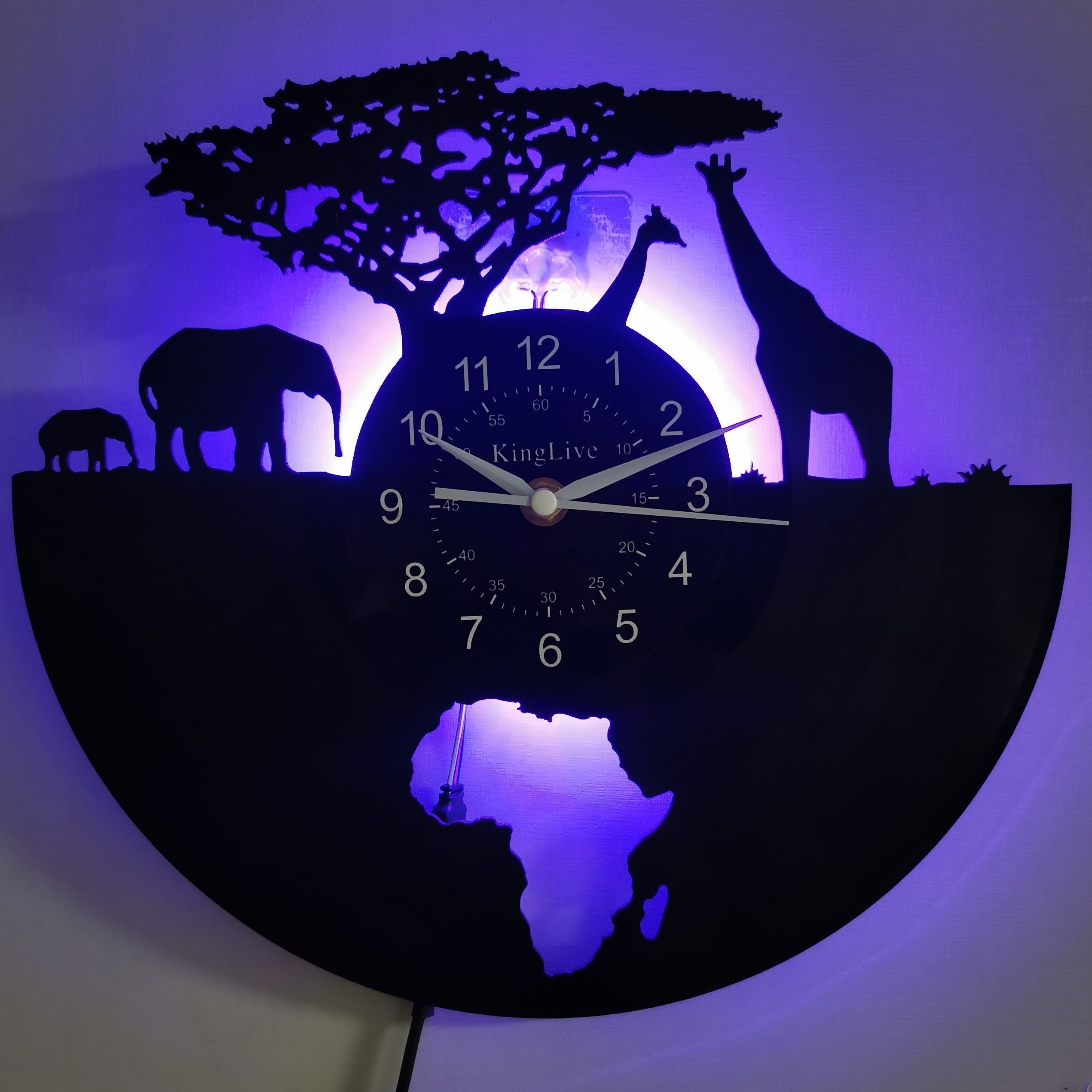 Giraffe Wall Clock | Unique Vinyl Clock | Silent Home Decor | Elegant Animal Motif | Gift for Animal Lovers - Zardee-5