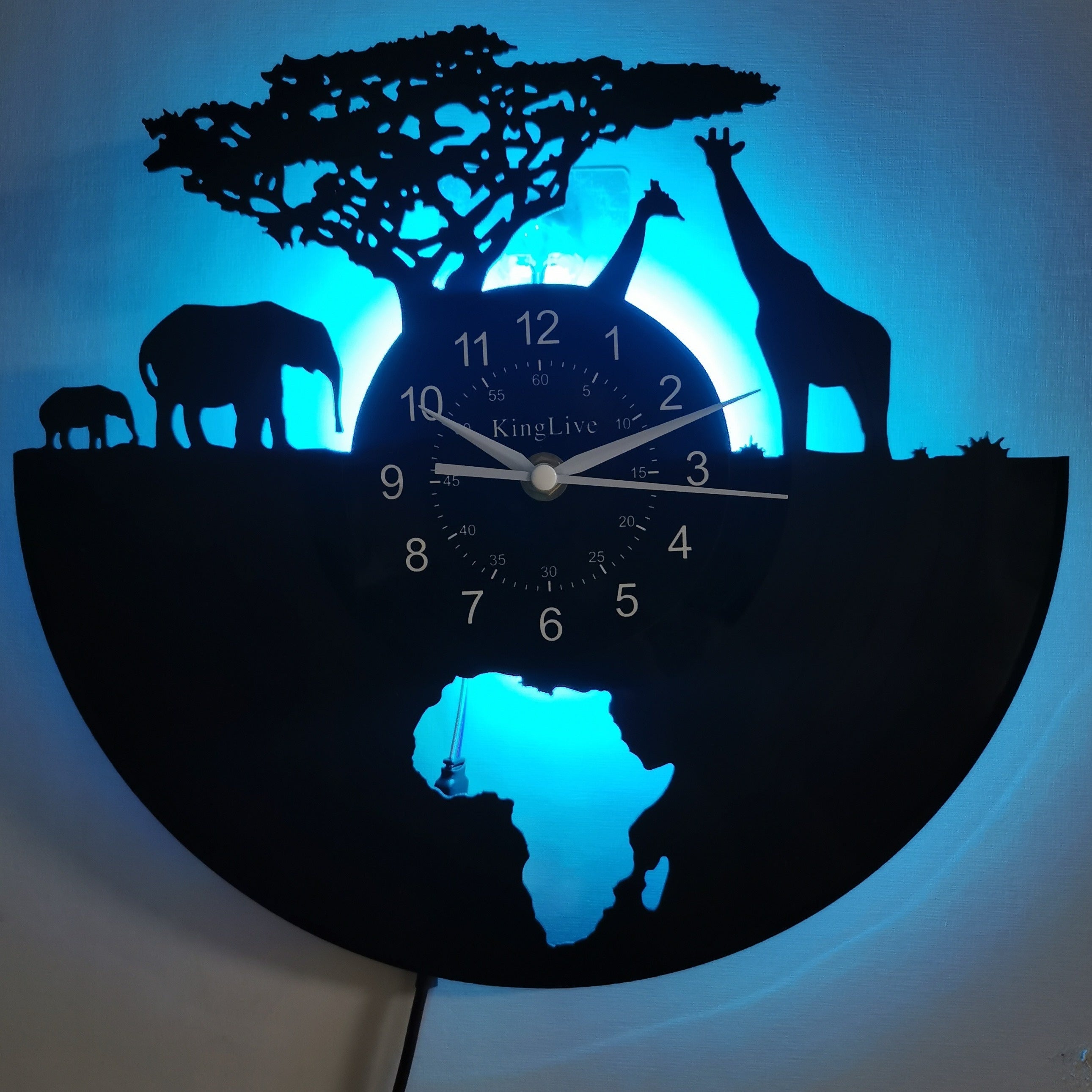 Giraffe Wall Clock | Unique Vinyl Clock | Silent Home Decor | Elegant Animal Motif | Gift for Animal Lovers - Zardee-3