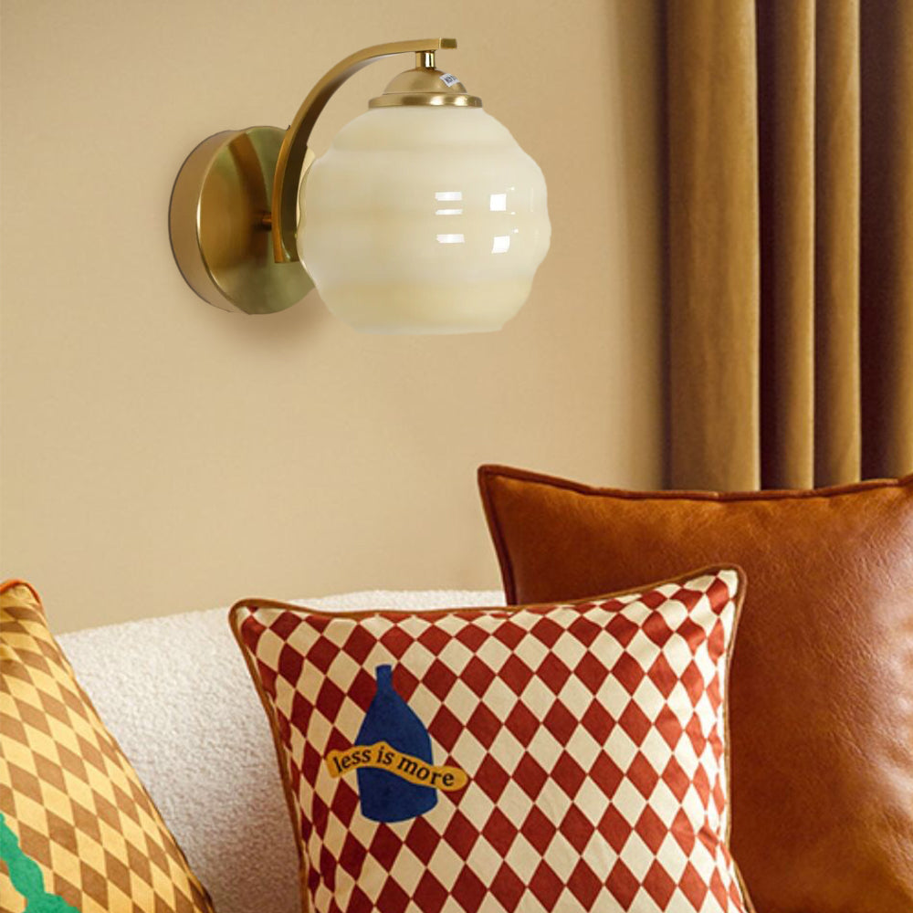 Art Deco Wall Lamp Vintage | Elegant Wall Lights Indoor | Retro Wall Sconces | Classic Glass Shade Fixture | Timeless Home Decor - Zardee 5