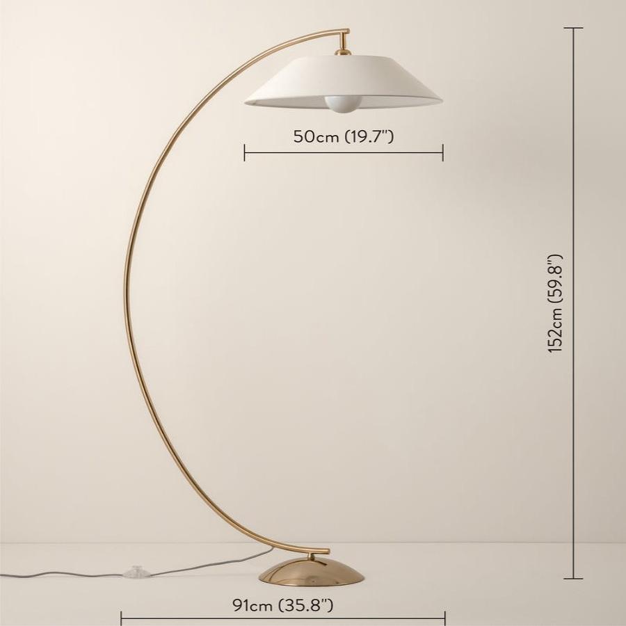 Modern Floor Lamp for Living Room | Stylish Standing Lamp | Arc Floor Lamp Design | Elegant Reading Light | Cozy Bedroom Fixture - Zardee-5