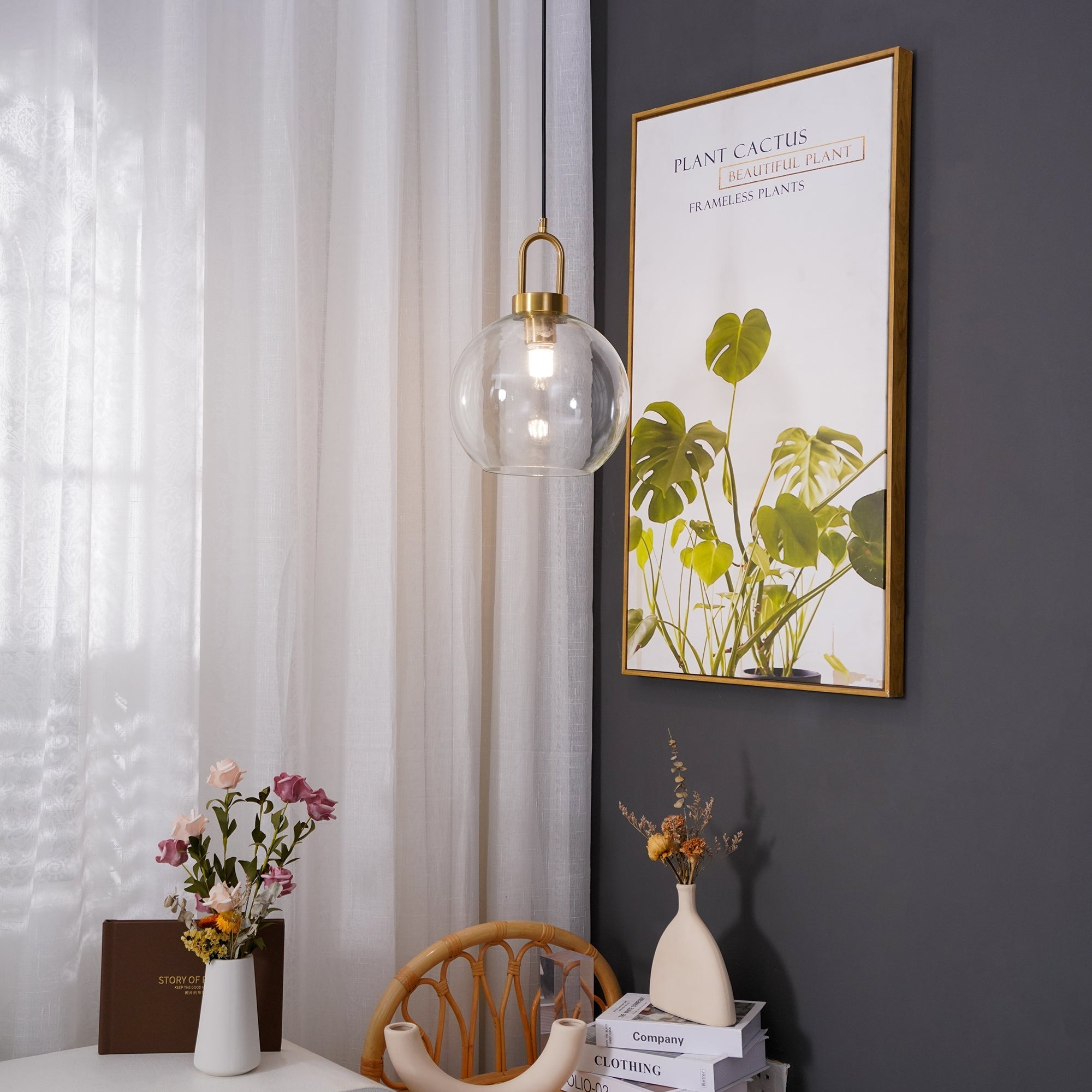 Glass Pendant Light Fixture | Adjustable Kitchen Pendant Lighting | Modern Hanging Lights | Minimalist Pendant Lamp | Indoor Lighting - Zardee 3