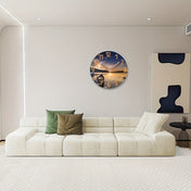 Modern Wall Clock | Silent Glass Wall Clock | Nautical Design Timepiece | Elegant Wall Decor | Battery Operated Clock - Zardee-3