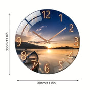 Modern Wall Clock | Silent Glass Wall Clock | Nautical Design Timepiece | Elegant Wall Decor | Battery Operated Clock - Zardee-4