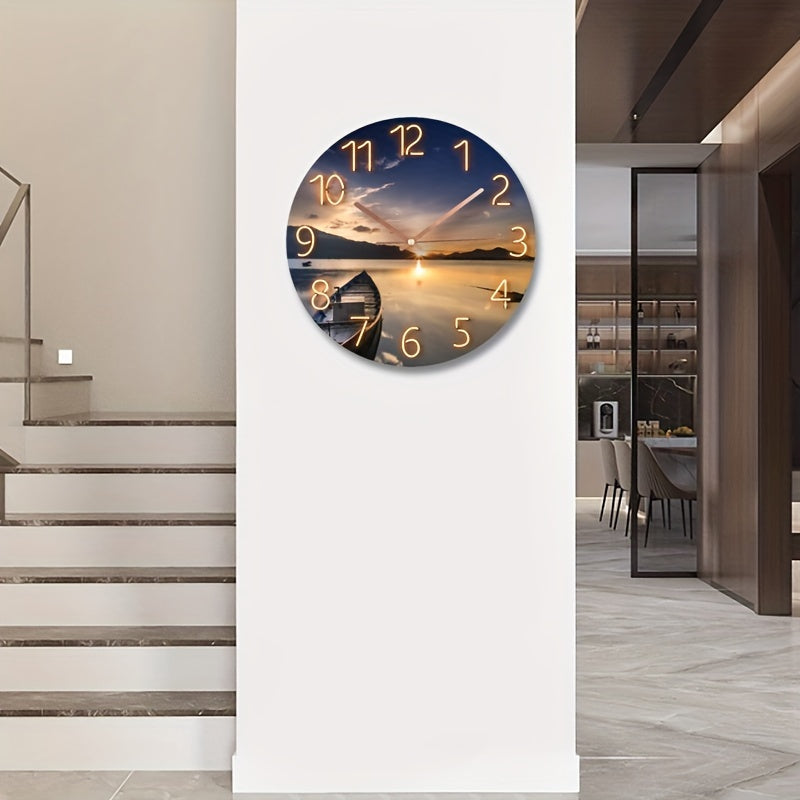 Modern Wall Clock | Silent Glass Wall Clock | Nautical Design Timepiece | Elegant Wall Decor | Battery Operated Clock - Zardee-6