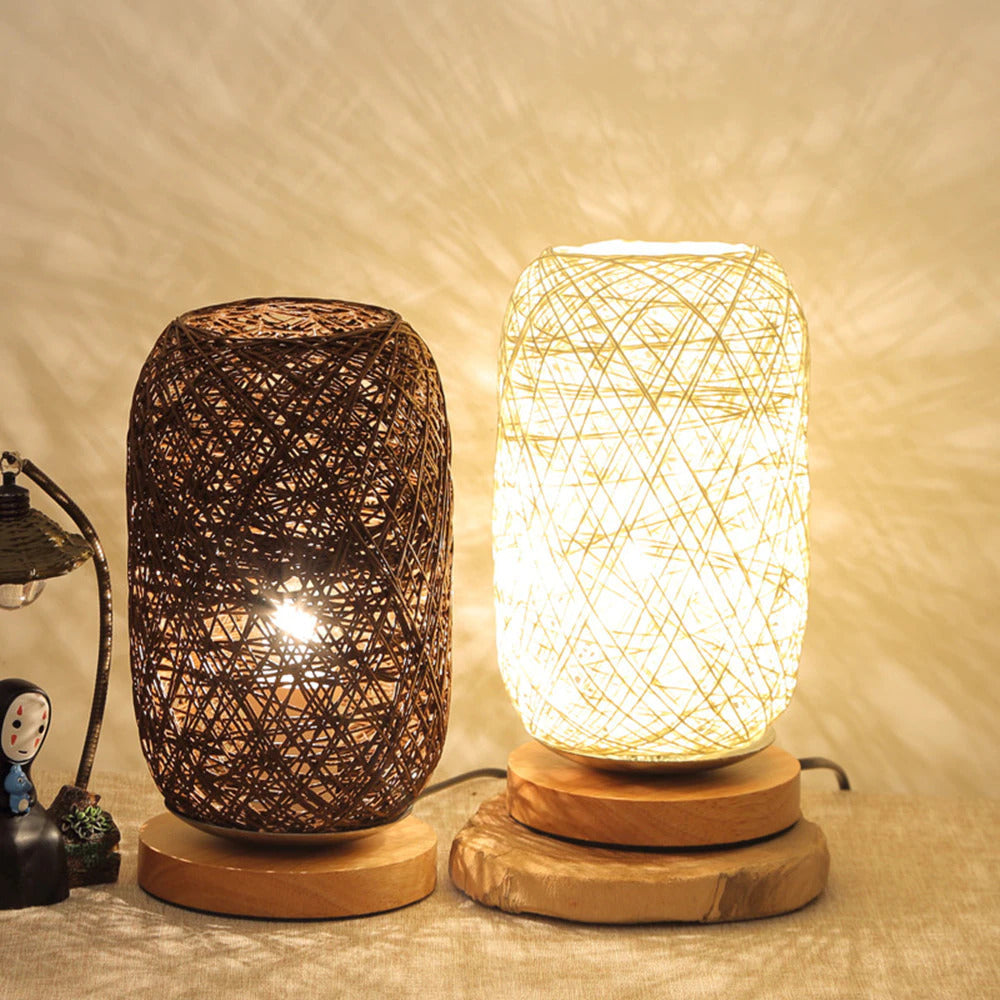 Twine Desk Lamp Cozy | Small Table Lamp with Natural Wood Base | Energy Efficient LED Light | Modern Reading Fixture | Stylish Home Office Lamp - Zardee-4