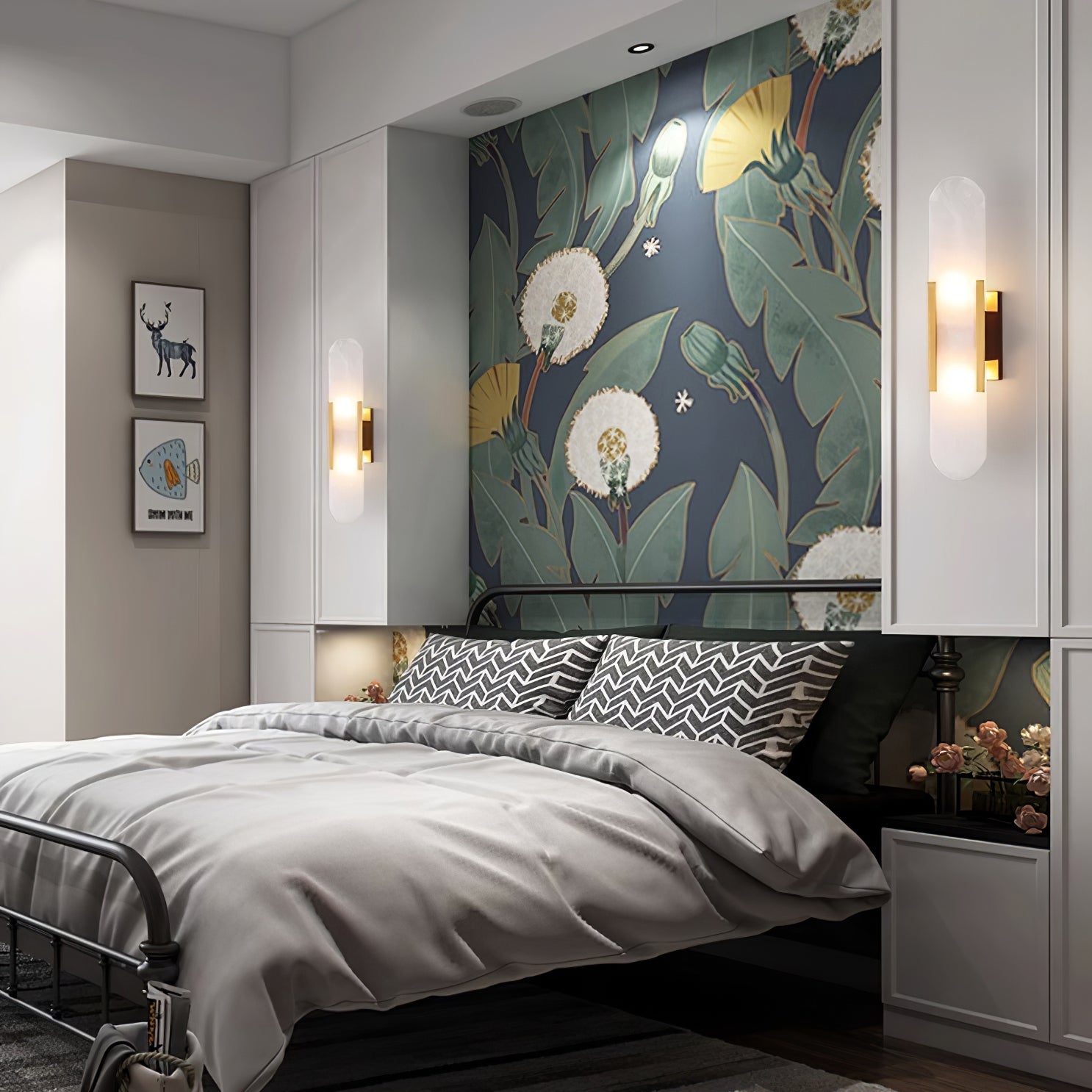 Elongated Alabaster Wall Lamp | Modern Wall Sconce Light | Stylish Bathroom Wall Lights | Handcrafted Wall Fixture | Elegant Sconce Lighting - Zardee 3