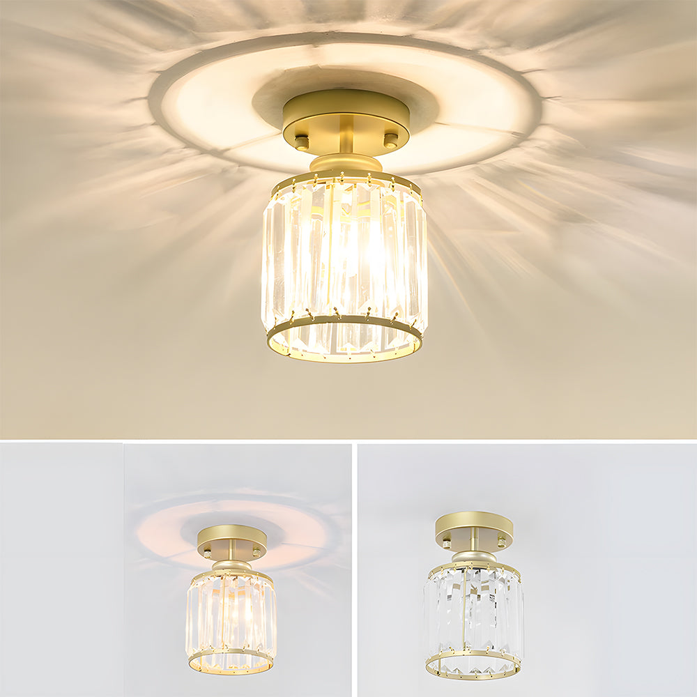 Modern Crystal Ceiling Light | Semi Flush Mount Ceiling Fixture | Elegant Hallway Lamp | Contemporary Lighting | Stylish Home Decor - Zardee 6