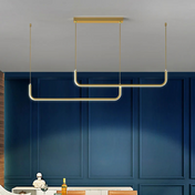 Modern Curved Linear Pendant Light | LED Ceiling Light Fixture | Adjustable Kitchen Pendant Lighting | Sleek Hanging Lights | Contemporary Pendant - Zardee-4