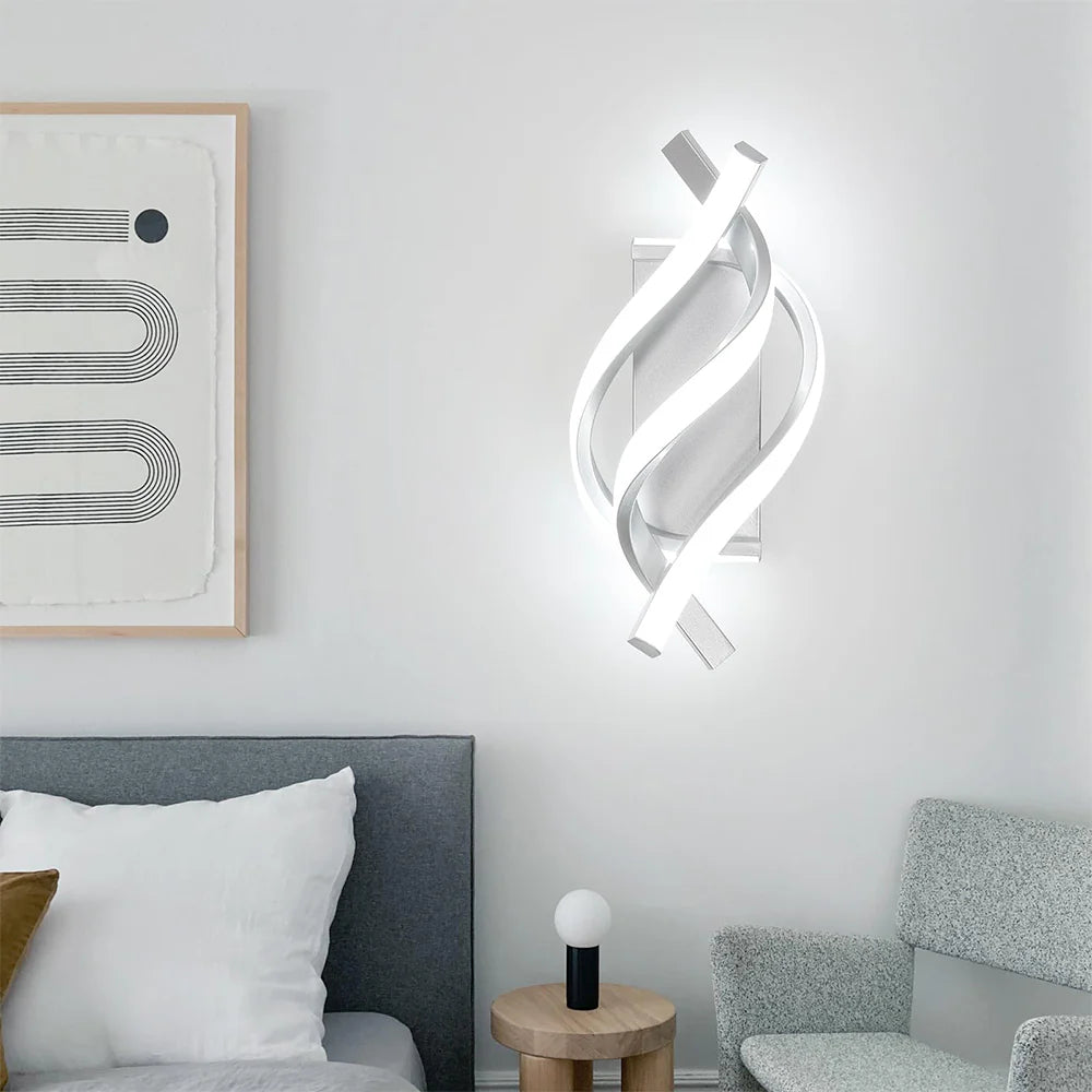 Modern Spiral Wall Light | Dimmable Wall Lamp | Creative LED Sconce | Sleek Wall Fixture | Cozy Bedroom Lighting - Zardee 6