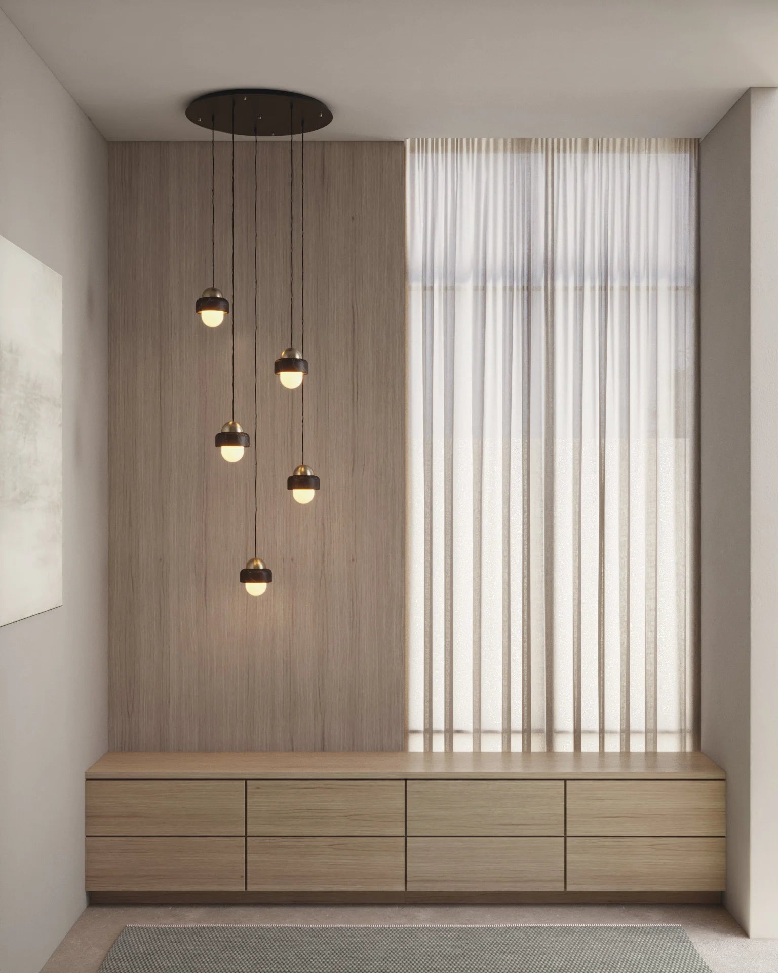 Variant image for Modern Glass Pendant Lighting | Dimmable Kitchen Pendant Lamp | Elegant Hanging Lights Fixture | Brass and Glass Ceiling Light | Indoor Decorative Pendant - Zardee-4