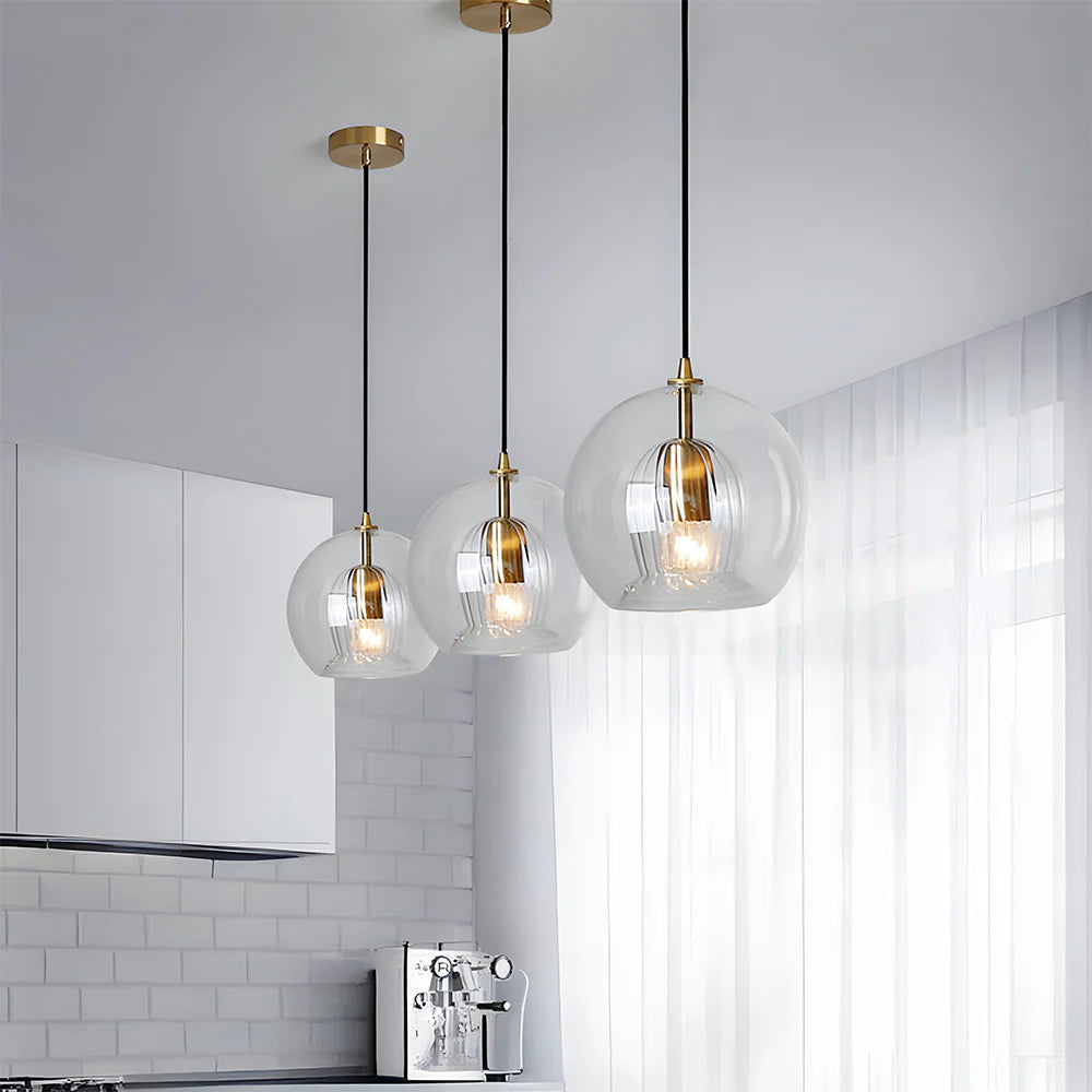 Modern Pendant Light | Glass Pendant Lighting | Elegant Hanging Lights | Minimalist Ceiling Fixture | Stylish Kitchen Pendant - Zardee 5