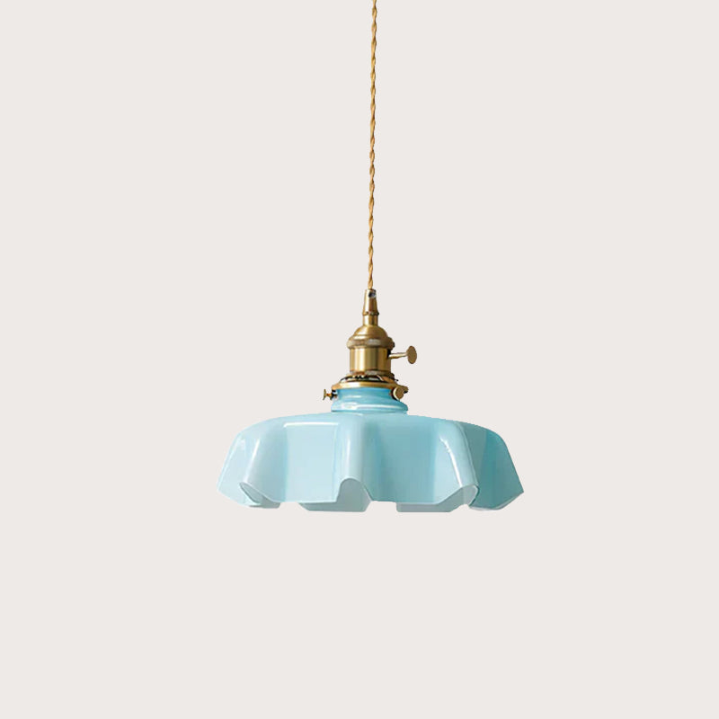 Nordic Flower Glass Pendant Light | Modern Ceiling Light Fixture | Elegant Hanging Lights | Adjustable Cord Pendant | Cozy Warm Light - Zardee 1