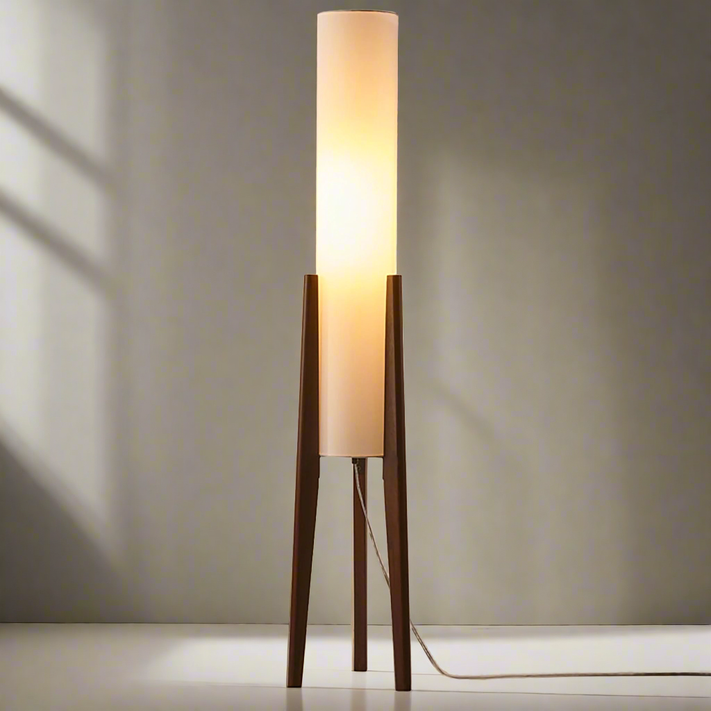 Modern Floor Lamp | Stylish Standing Lamp | Floor Lamps for Living Room | Elegant Lighting Fixture | LED Walnut Lamp - Zardee-5
