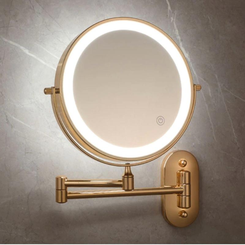 Rechargeable Makeup Mirror with Lights | 360 Degree Vanity Mirror | Touch Control Light Up Mirror | Magnifying Makeup Mirror | Compact Bathroom Mirror - Zardee-4