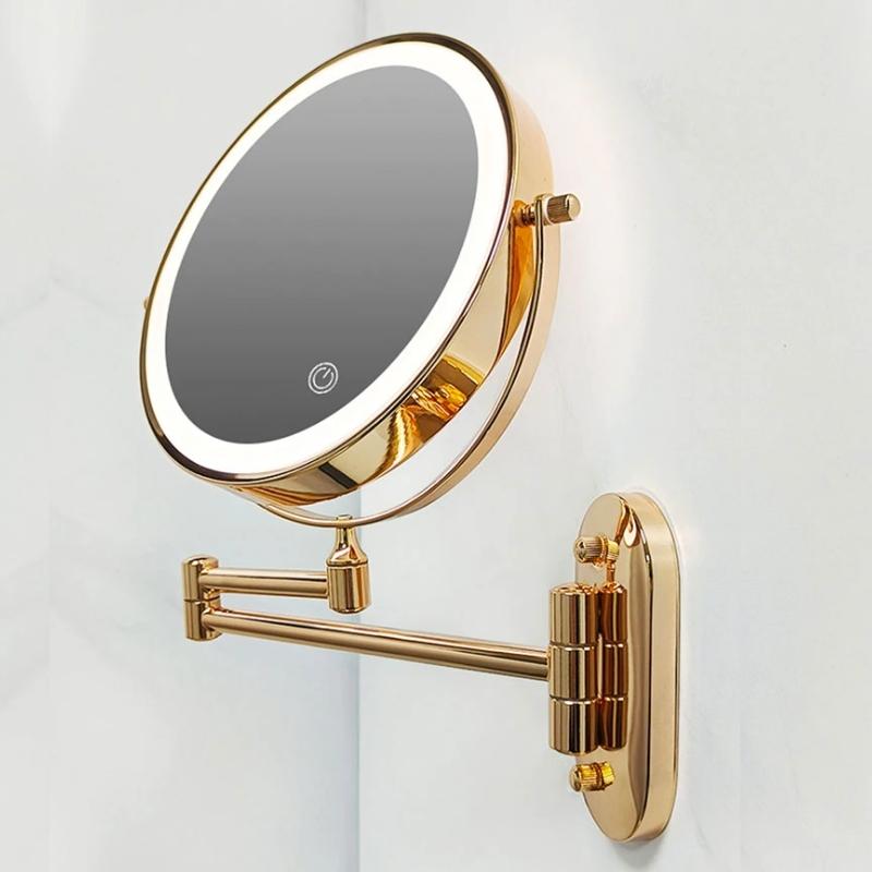 Variant image for Rechargeable Makeup Mirror with Lights | 360 Degree Vanity Mirror | Touch Control Light Up Mirror | Magnifying Makeup Mirror | Compact Bathroom Mirror - Zardee-1