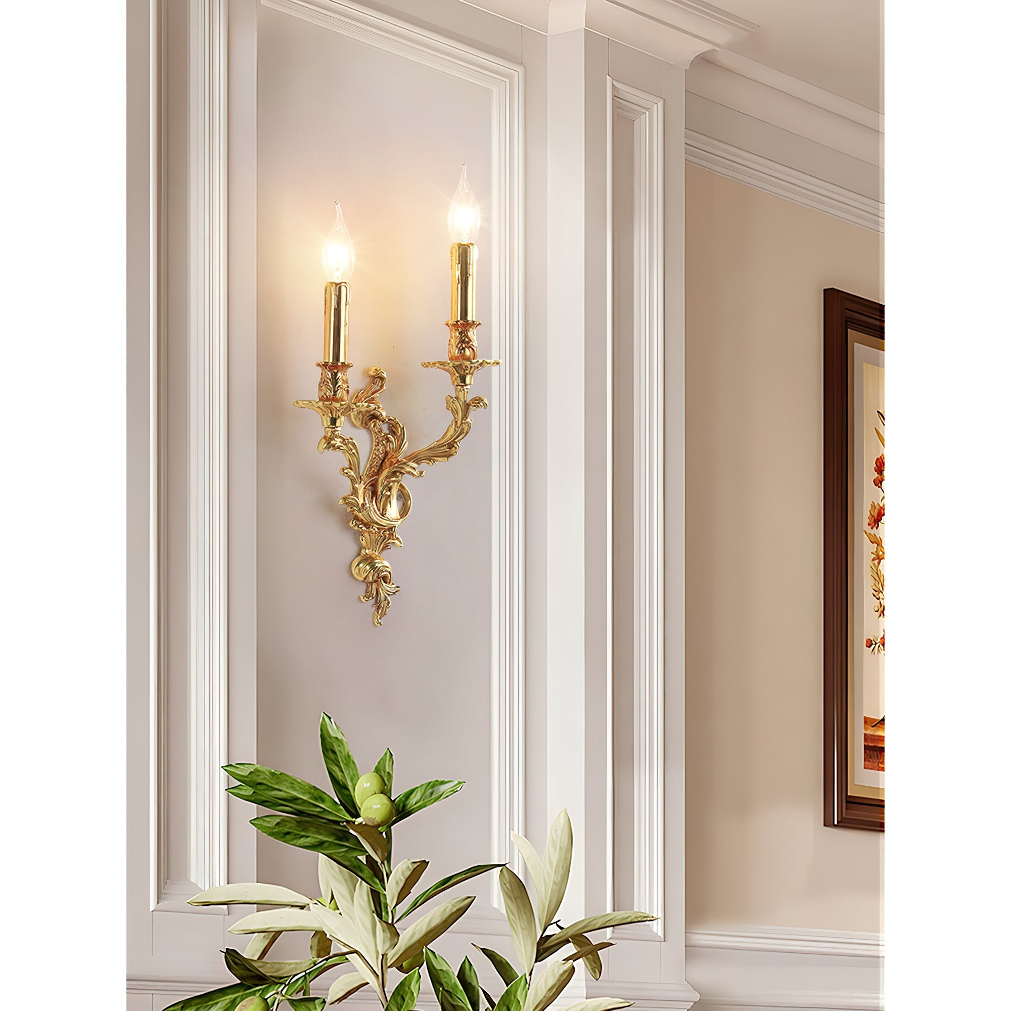 Vintage Wall Sconce Brass | 2-Light Wall Lights | Elegant Indoor Sconces | Decorative Wall Lamp | Timeless Lighting Fixture - Zardee 6