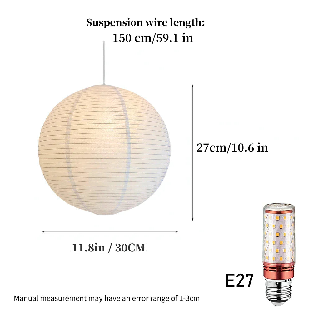 Japanese Hanging Lamp | Modern Pendant Light | Dimmable Hanging Lights | Unique Rice Paper Fixture | Cozy Atmosphere Light - Zardee 1