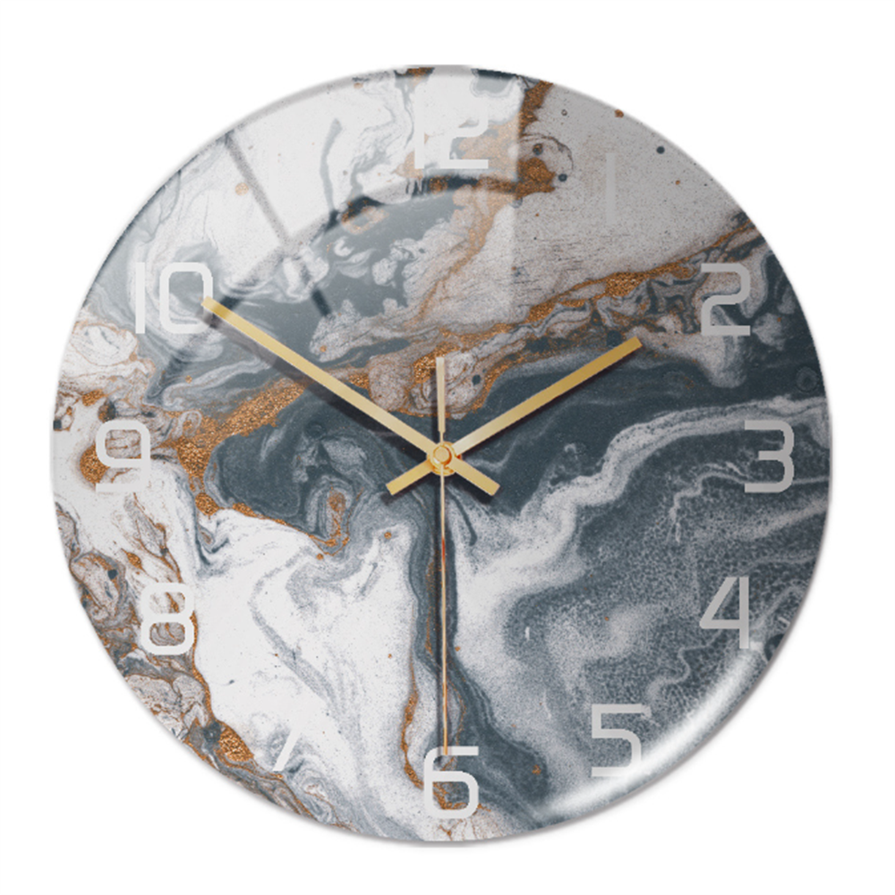 Variant image for Modern Wall Clock | Artistic Marble Print Clock | Silent Quartz Wall Timepiece | Minimalist Home Decor | Unique Wall Clock - Zardee-7