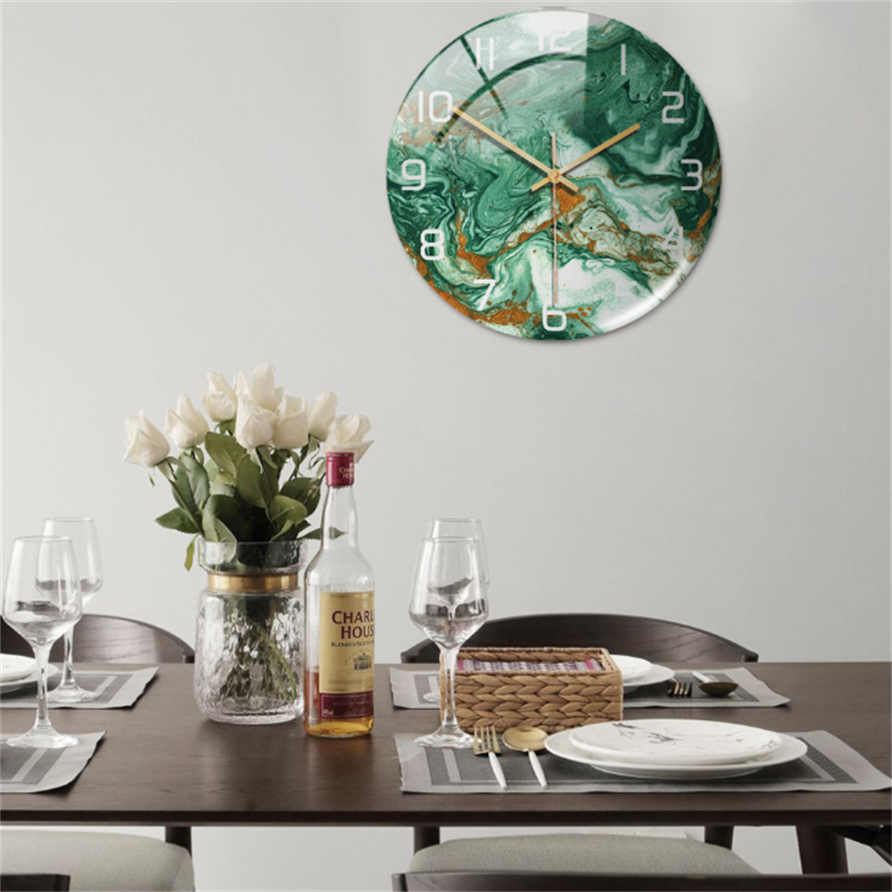 Modern Wall Clock | Artistic Marble Print Clock | Silent Quartz Wall Timepiece | Minimalist Home Decor | Unique Wall Clock - Zardee-2