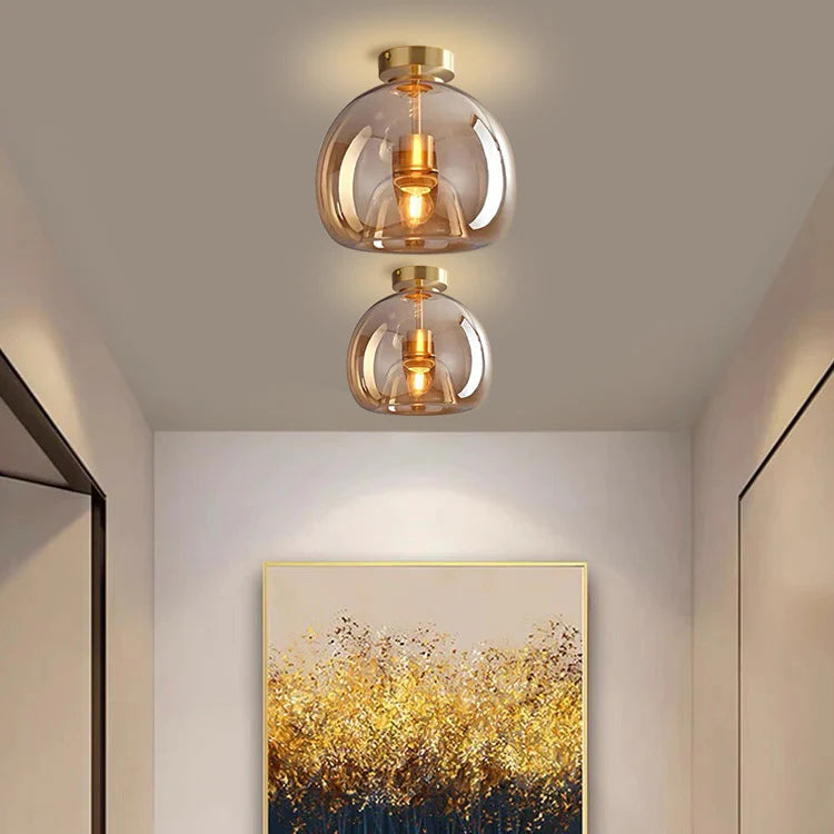 Modern Flush Mount Ceiling Light | LED Ceiling Light Fixture | Nordic Style Home Lighting | Vintage Copper Finish | Elegant Ceiling Light - Zardee 2