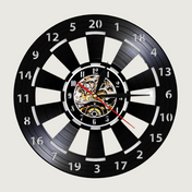 Dartboard Wall Clock | Vinyl Sports Clock | Silent Quartz Movement | Retro Home Decor | Unique Gift for Sports Lovers - Zardee-1