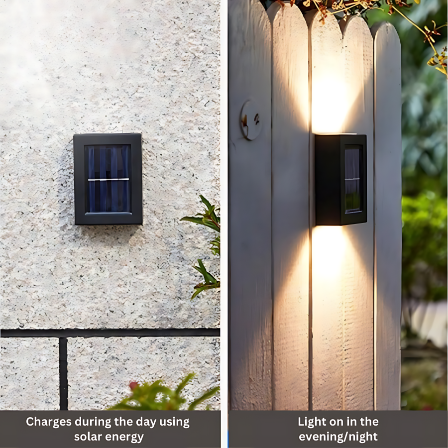 Solar Wall Lights Outdoor | Waterproof Solar Powered Wall Lights | Eco-Friendly Solar Exterior Wall Lights | Automatic Sensor Solar Fixtures | Solar Powered Outdoor Wall Lights - Zardee-2