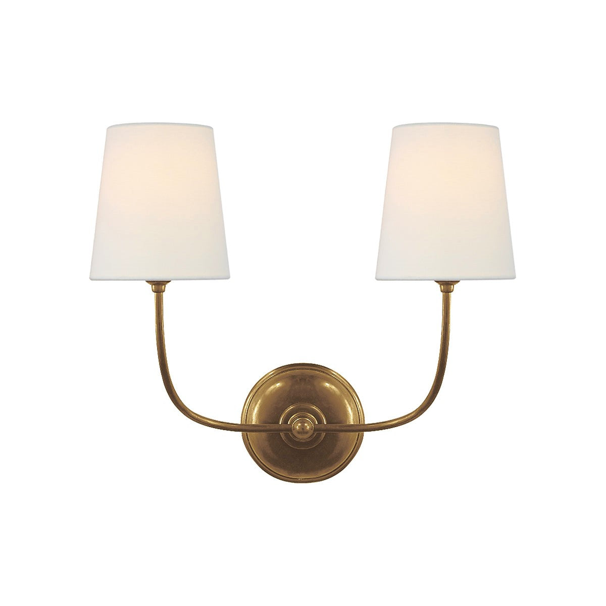 Variant image for Vendome Wall Sconce Vintage | Elegant Indoor Wall Lights | Brass Wall Lamp | Curved Arm Light Fixture | Soft Linen Shade Sconce - Zardee-4
