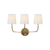 Variant image for Vendome Wall Sconce Vintage | Elegant Indoor Wall Lights | Brass Wall Lamp | Curved Arm Light Fixture | Soft Linen Shade Sconce - Zardee-6