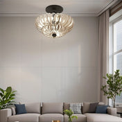 Vintage Amber Glass Ceiling Light | Dimmable LED Ceiling Light | Flush Mount Ceiling Light Fixture | Elegant Home Lighting | Retro Style Illumination - Zardee 2