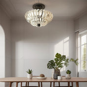 Vintage Amber Glass Ceiling Light | Dimmable LED Ceiling Light | Flush Mount Ceiling Light Fixture | Elegant Home Lighting | Retro Style Illumination - Zardee 5