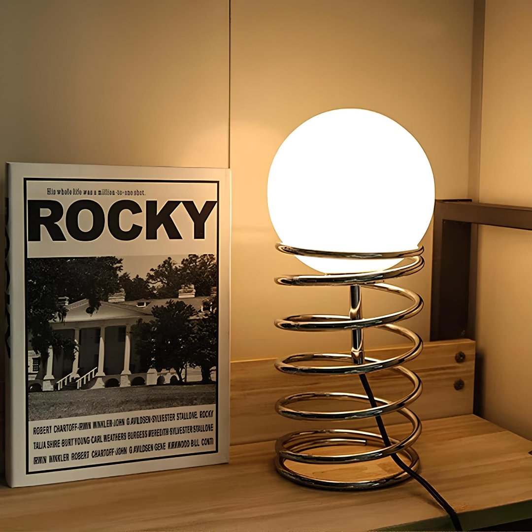 Lampa szklana metalowa