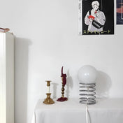 Lampa szklana metalowa