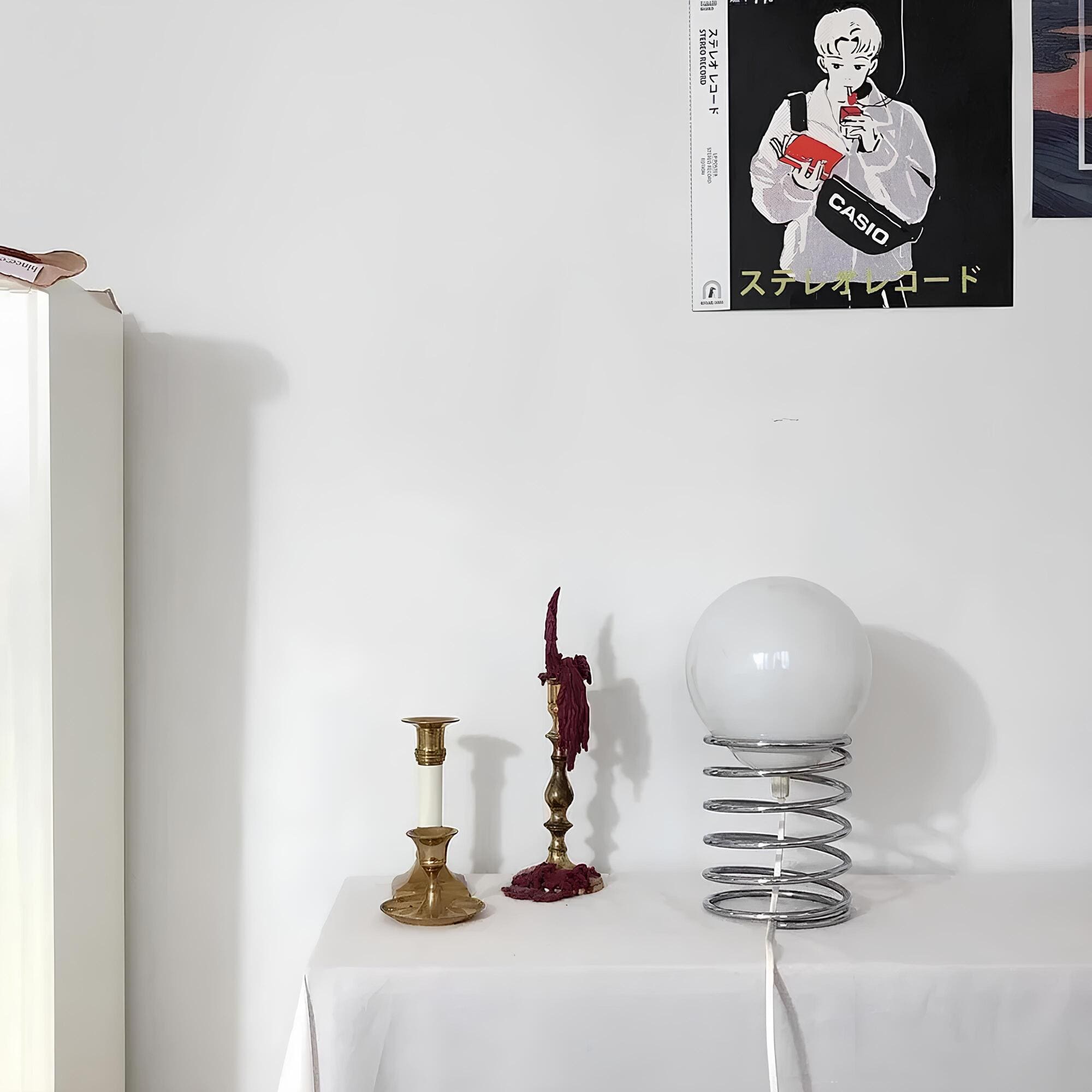 Lampa szklana metalowa