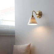 Brass Wall Light Fixture | Vintage Wall Sconces | Elegant Bathroom Wall Lights | Ceramic Wall Lamp | Modern Home Lighting - Zardee 5