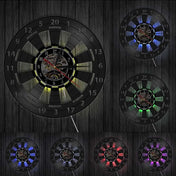 Dartboard Wall Clock | Vinyl Sports Clock | Silent Quartz Movement | Retro Home Decor | Unique Gift for Sports Lovers - Zardee-3