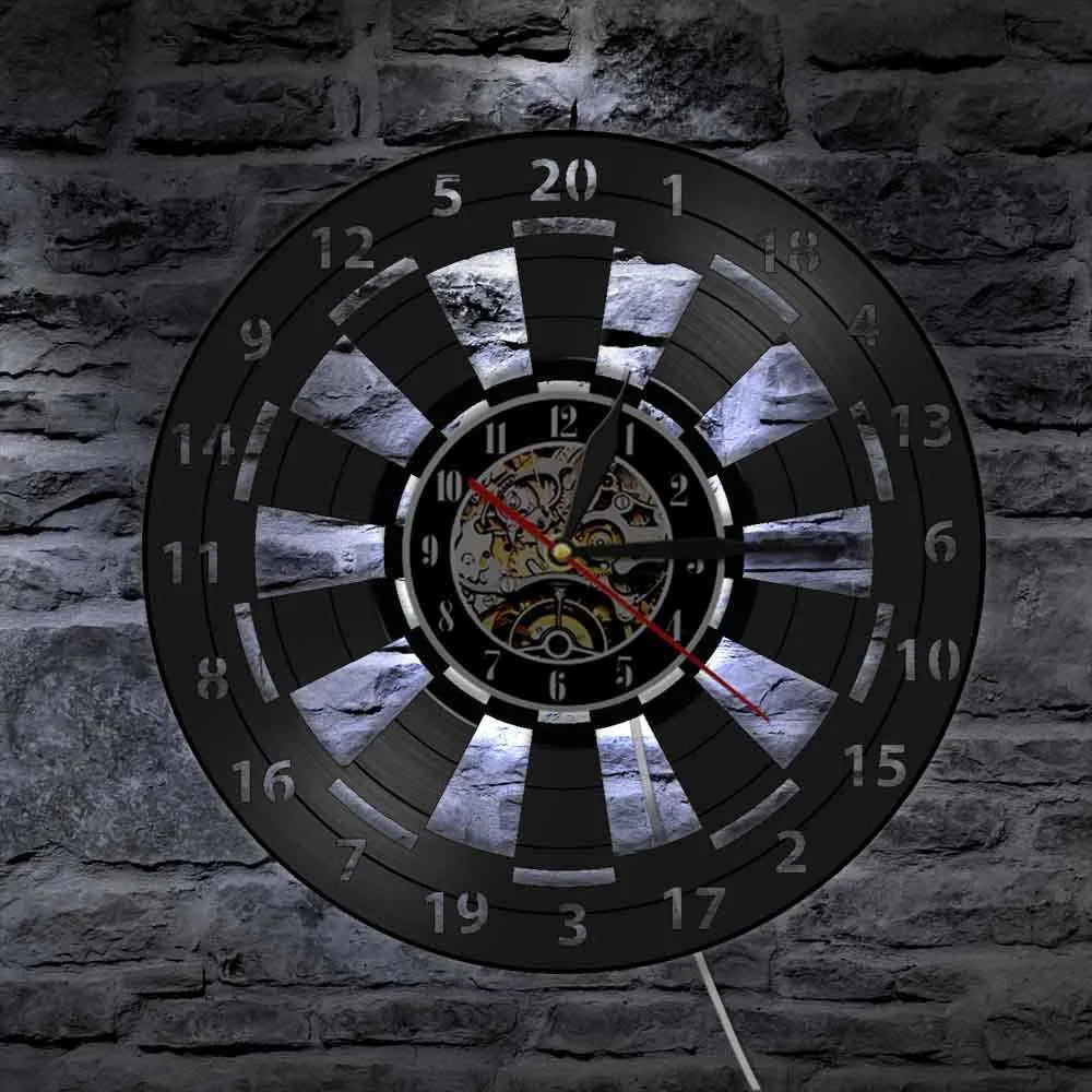 Variant image for Dartboard Wall Clock | Vinyl Sports Clock | Silent Quartz Movement | Retro Home Decor | Unique Gift for Sports Lovers - Zardee-2