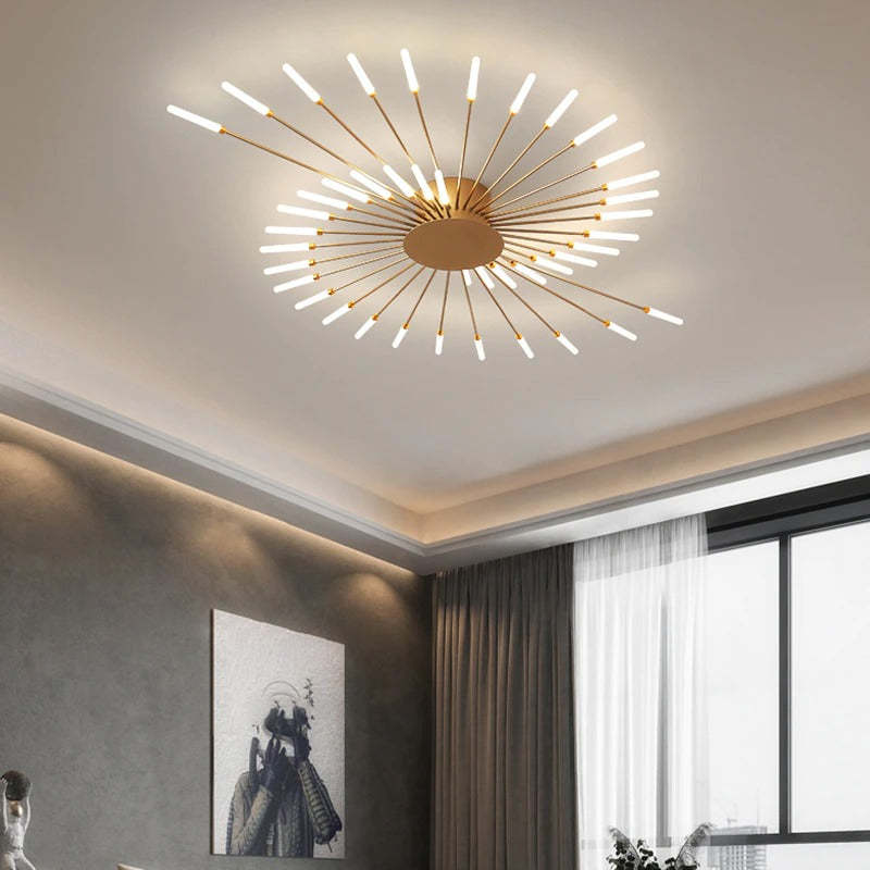 Modern Ceiling Lamp | LED Ceiling Light Fixture | Minimalist Ceiling Lights | Stylish Living Room Lighting | Nordic Chandelier - Zardee-3